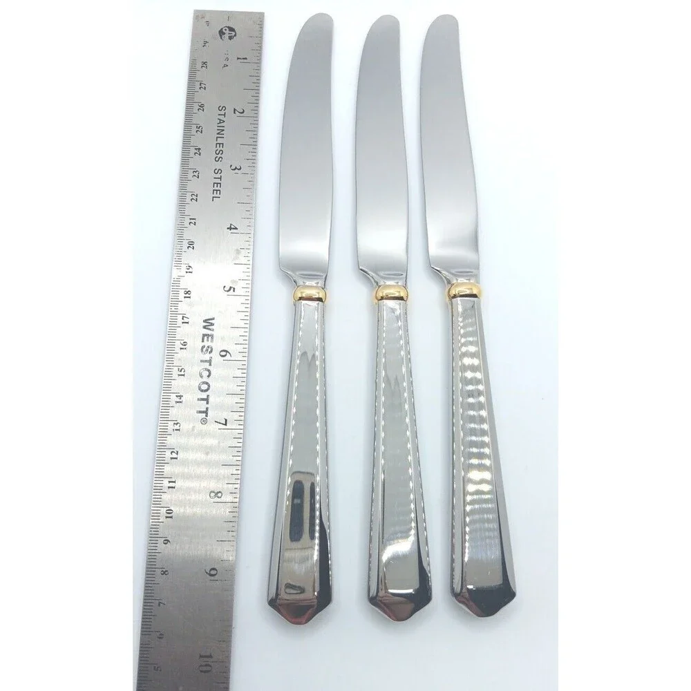 Kate Spade New York Lenox Todd Hill Gold 3Pc Place Knife Set 18/10 Stainless